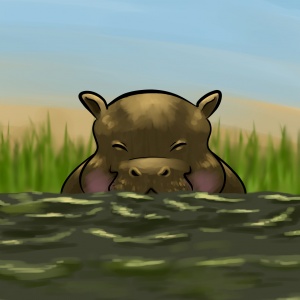 Hippo children&#039;s illustration