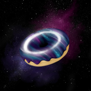 Doughnut, donut, space, food illustration